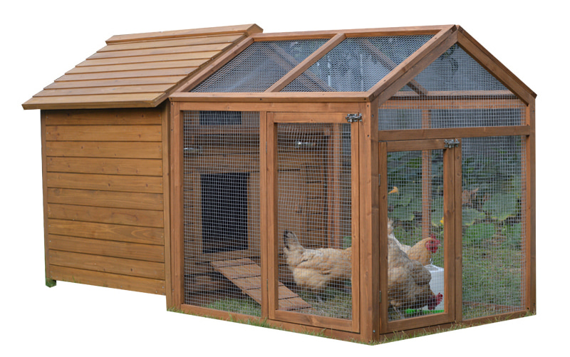 Outdoor fir wood chicken coop