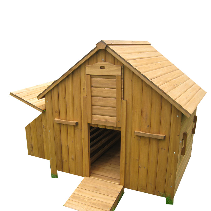 Cute wooden chicken coop countryside