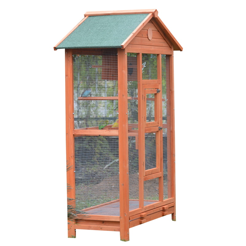 Bird cage with breeding nest box