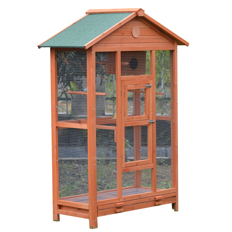 Bird cage with breeding nest box