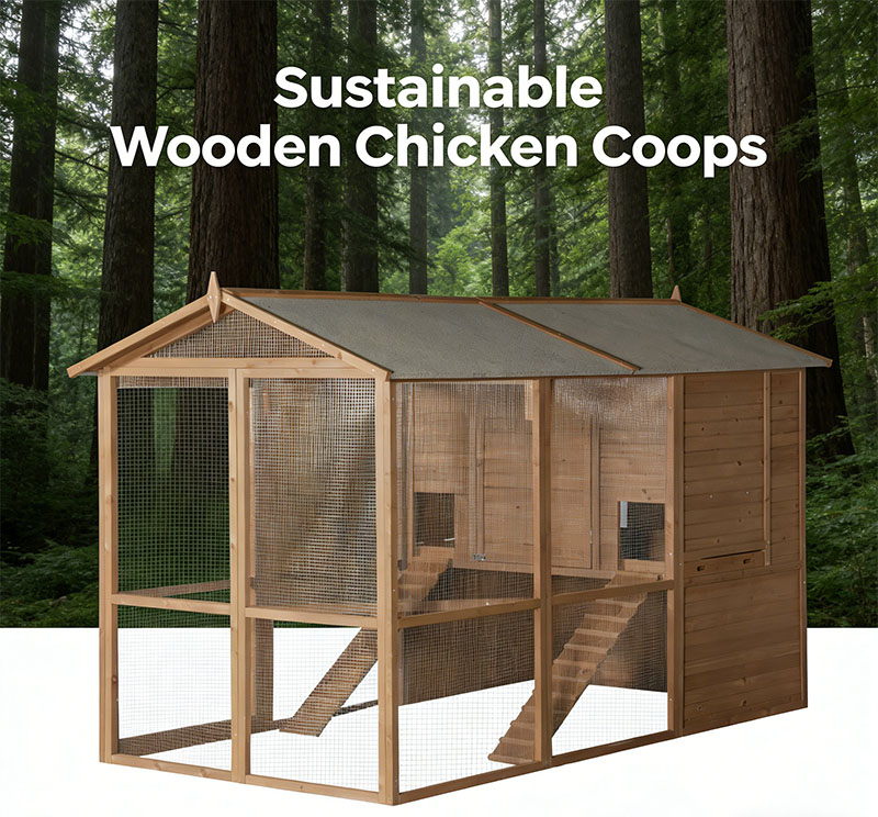 Sustainable wooden chicken coop