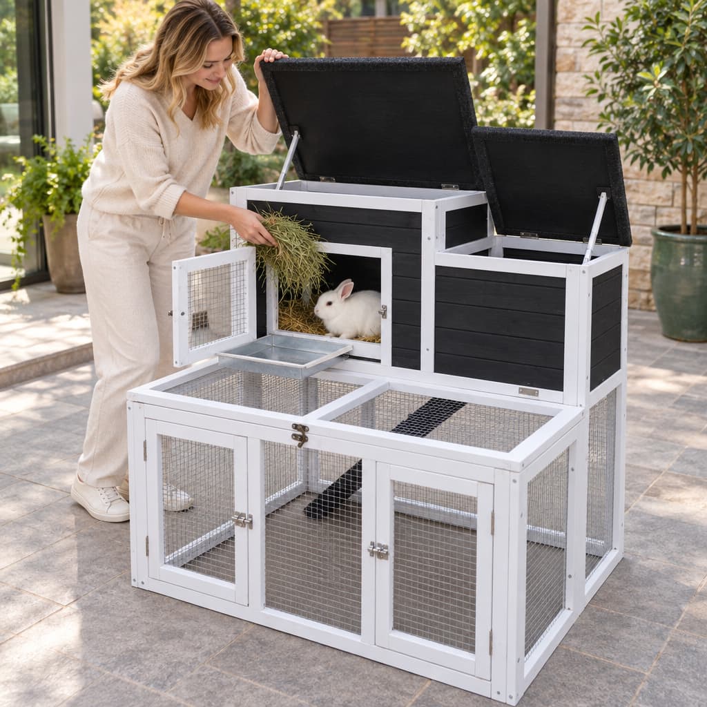 Structure: 2-Tier with Anti-Slip Ramp & Pull-Out Tray